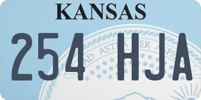KS license plate 254HJA
