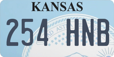KS license plate 254HNB
