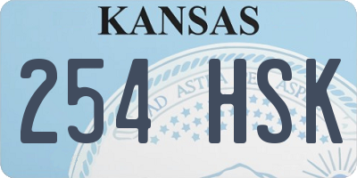 KS license plate 254HSK