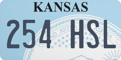 KS license plate 254HSL