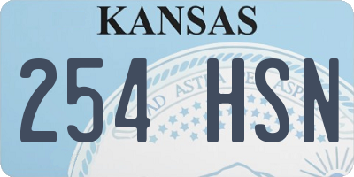 KS license plate 254HSN