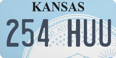 KS license plate 254HUU
