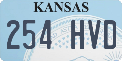 KS license plate 254HVD