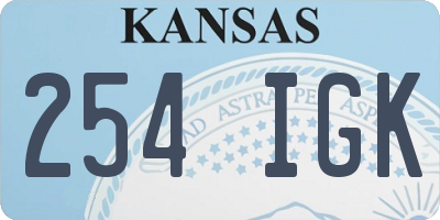 KS license plate 254IGK