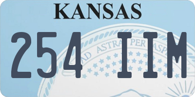 KS license plate 254IIM