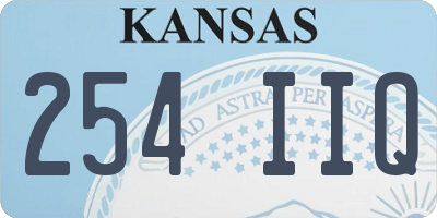 KS license plate 254IIQ