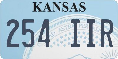 KS license plate 254IIR