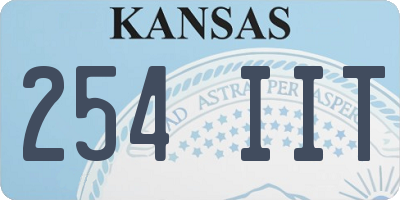 KS license plate 254IIT