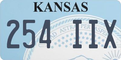 KS license plate 254IIX