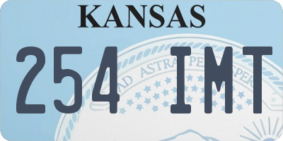 KS license plate 254IMT