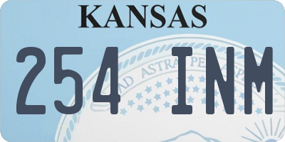 KS license plate 254INM