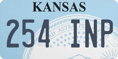 KS license plate 254INP