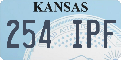 KS license plate 254IPF