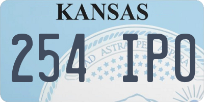 KS license plate 254IPO