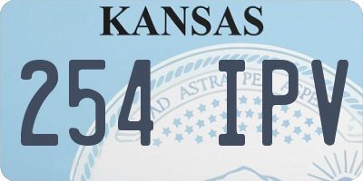 KS license plate 254IPV