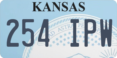 KS license plate 254IPW