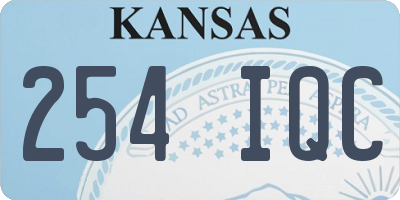 KS license plate 254IQC