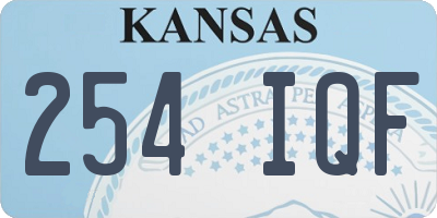 KS license plate 254IQF