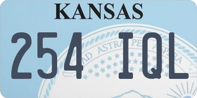 KS license plate 254IQL