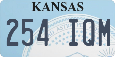 KS license plate 254IQM