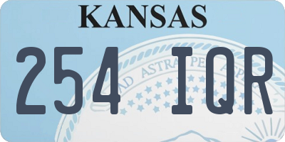KS license plate 254IQR