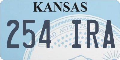 KS license plate 254IRA