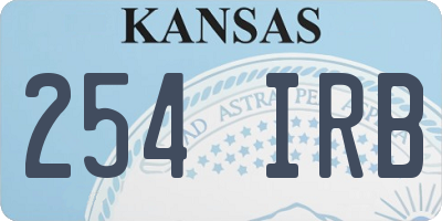 KS license plate 254IRB