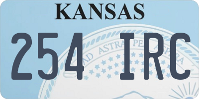 KS license plate 254IRC