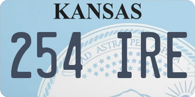 KS license plate 254IRE