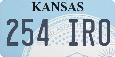 KS license plate 254IRO