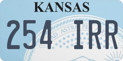 KS license plate 254IRR