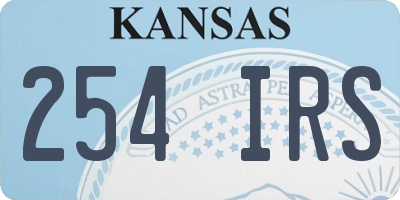 KS license plate 254IRS