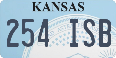 KS license plate 254ISB