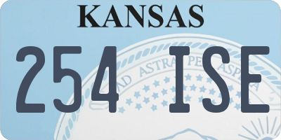 KS license plate 254ISE
