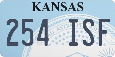 KS license plate 254ISF