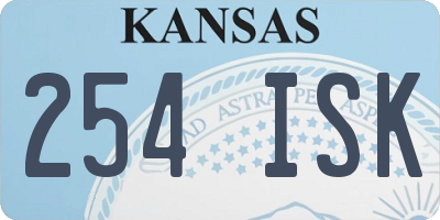 KS license plate 254ISK