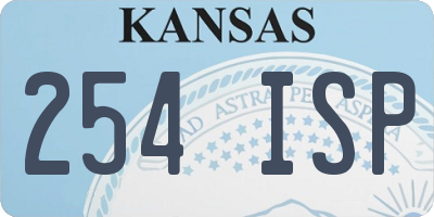 KS license plate 254ISP