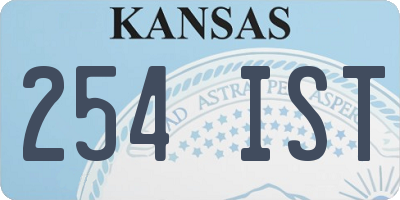 KS license plate 254IST