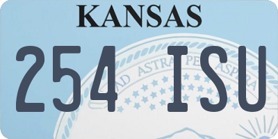 KS license plate 254ISU