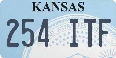 KS license plate 254ITF