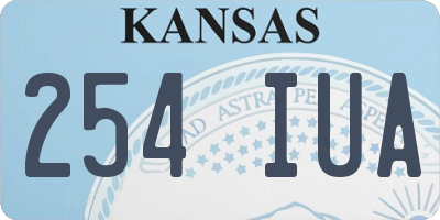 KS license plate 254IUA