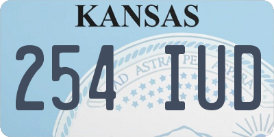 KS license plate 254IUD