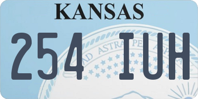 KS license plate 254IUH