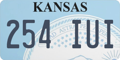 KS license plate 254IUI