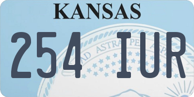 KS license plate 254IUR