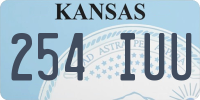KS license plate 254IUU