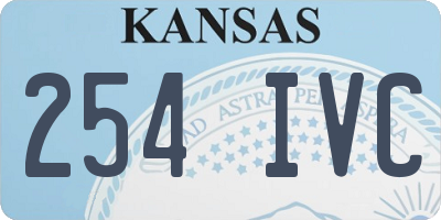 KS license plate 254IVC