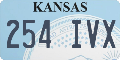 KS license plate 254IVX