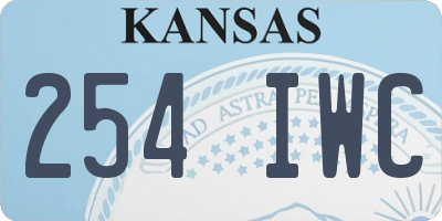 KS license plate 254IWC