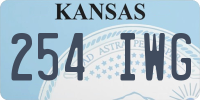 KS license plate 254IWG